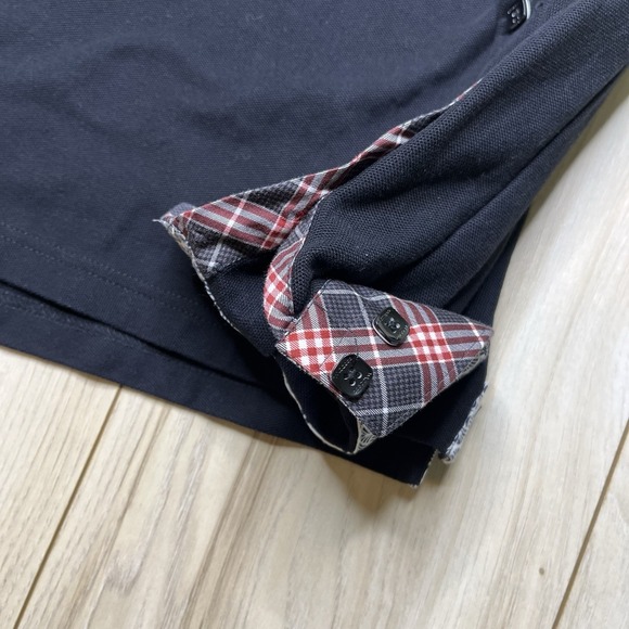 MACEOO Men's Long Sleeve Geo Polo Shirt Black Men Size Medium 100% Cotton - Picture 6 of 16